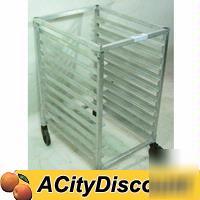 Commercial half height full size mobile sheet pan rack