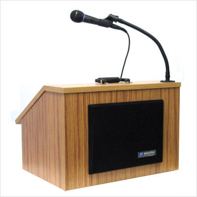 Ez speak folding lectern w carrying case medium oak