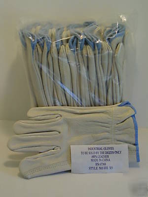 Gloves, leather, 1 dozen, 12 pair, size xs