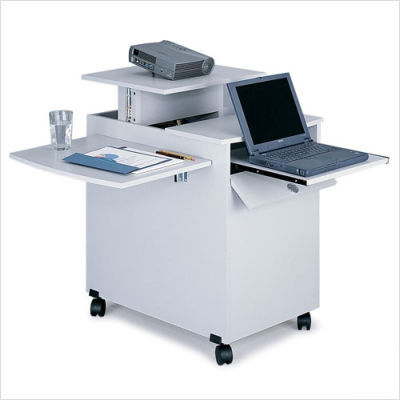Safco products mobile projector stand finish: mahogany