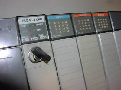 Allen bradley slc 500 5/04 cpu 7-slot w/ modules