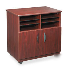 Safco mobile machine stand with sorter compartments d