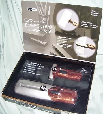 Electric letter opener+shredder battery gift desk set