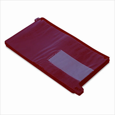 End tab out guides w pockets, vinyl, legal, red, 25/box