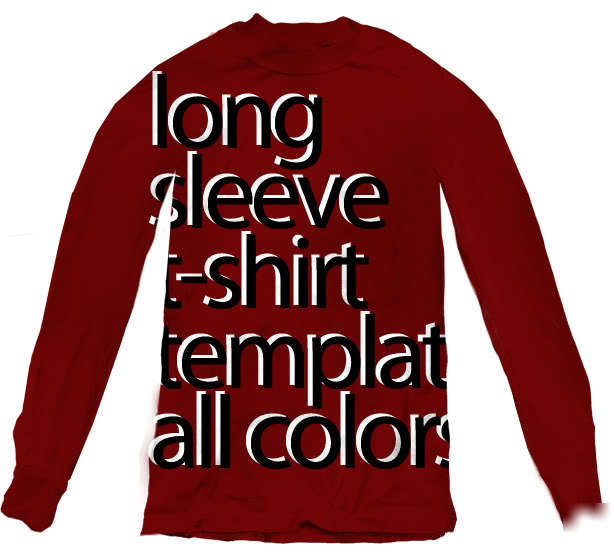 New long sleeve t-shirt template photoshop illustrator 