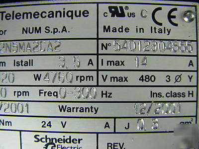 New modicon servo motor BPH0952N5MA2CA2 6000R 480V 597M