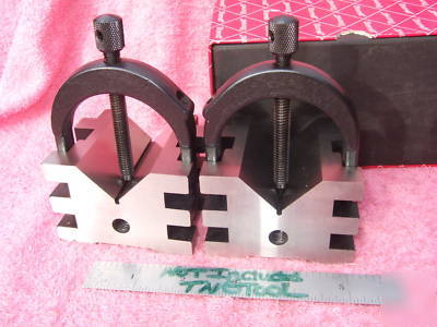 New starrett 568 v-blocks(2)w/clamps xlnt $383 when wow