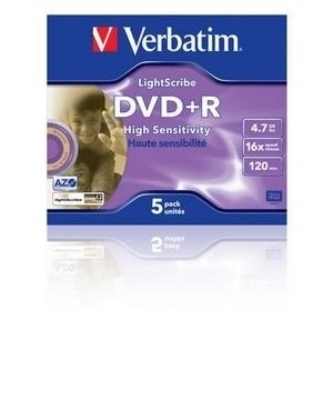 Verbatim dvd+r 4.7 gb lightscribe pk 5 -16X speed