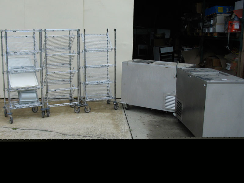 3 rolling dish/utensil carts +2 refrigerated cabinets