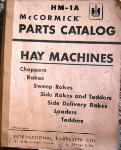 1955 hm-1A mccormick hay machine parts catalog