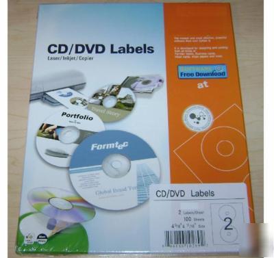200 blank cd labels 2 per sheet 4 5/8