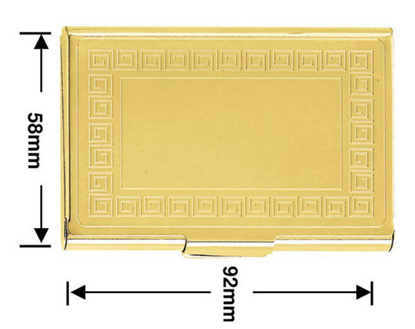 Business card holder greek key free engraving personal