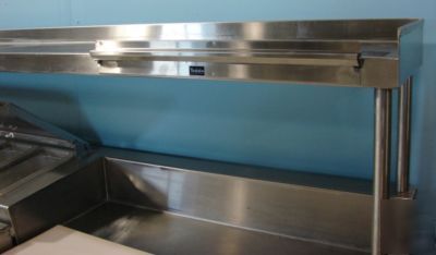 Delfield refrigerated prep table with overshelf, 84