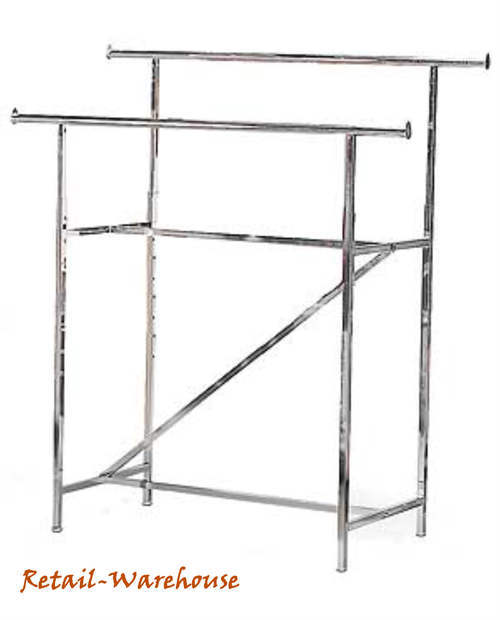 Double rail salesman clothing garmet rack rolls 300 lbs