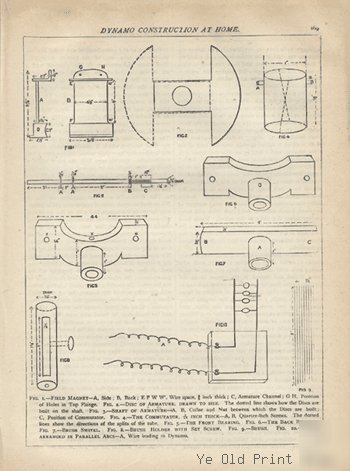 Early electricity 1892 build home-made dynamo machine