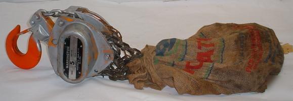 Harrington 5 ton chain hoist chain fall heavy duty 