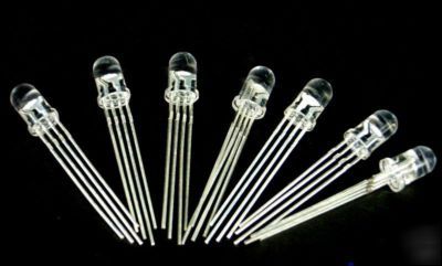 50PCS 4PINS 5MM 8KMCD multicolor rgb led f/r