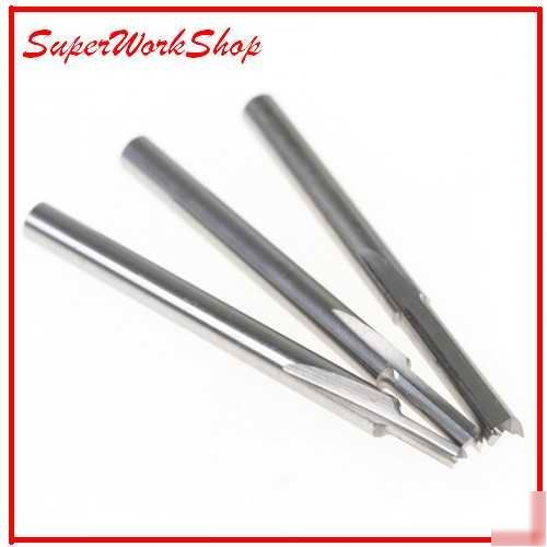 5X 1/8'' carbide two flute straight router bits 1/8''12
