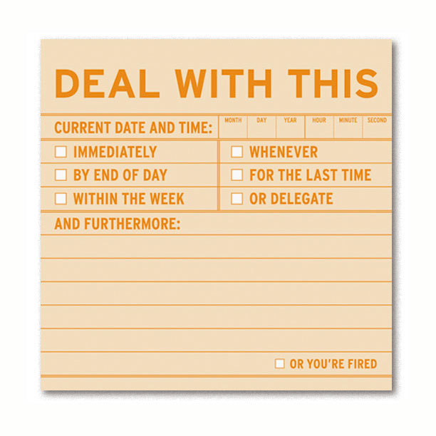 Deal with this - fun sticky notes by knock knock