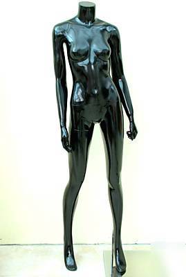 Headless female mannequin black gloss in relaxed pose