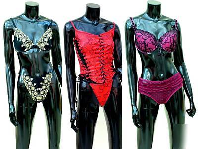 Headless female mannequin black gloss in relaxed pose
