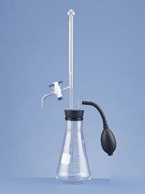 Tech glass burets, automatic self-zeroing, with