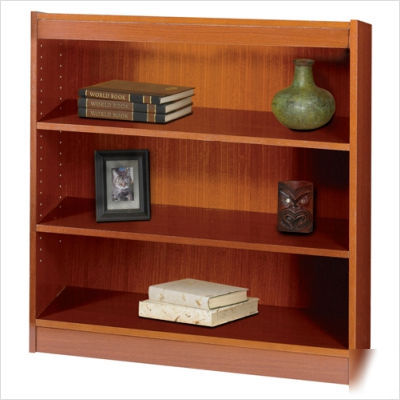 Three shelf square edge veneer bookcase color: mahogany