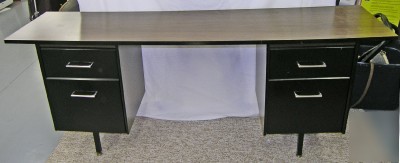 Used legal office desk metal frame 4 drawer file 6'X18
