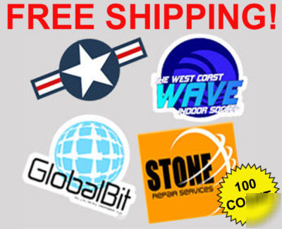 100 custom stickers your company logo free shipping