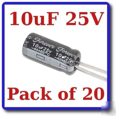 20X 10UF/25V electrolytic capacitor 10UF 25V (EC01)