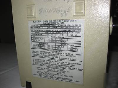 Fluke 8010 a digital multimeter, s/n 2106140