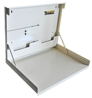 Folding metal wall desk