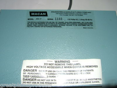 Macan mv-7 veterinary electrosurgical unit electrosurge