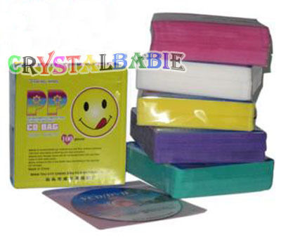 100 x double sleeve flap clear case for cd dvd r cd-r