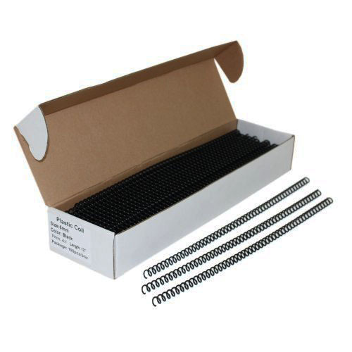 6MM black 5:1 pitch spiral binding coil - 100PK