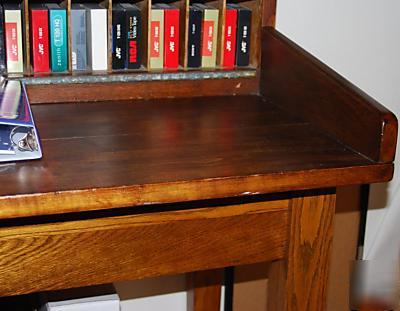 Antique wood post office mail sorter
