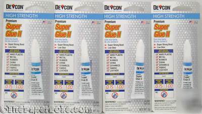 Devcon high strength super glue 2 single tube 4 pack