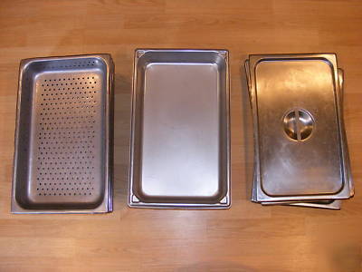 Lot 18 commercial steam table pans full size + lids