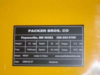 New packer brothers PB22 plate compactor packer 5.5 ohv