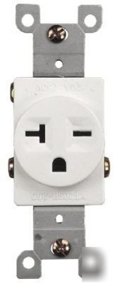 20A 250V industrial grade single receptacle plug, ivory