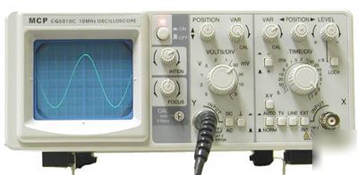 New mcp CQ5010C 10 mhz bench oscilloscope with probe 