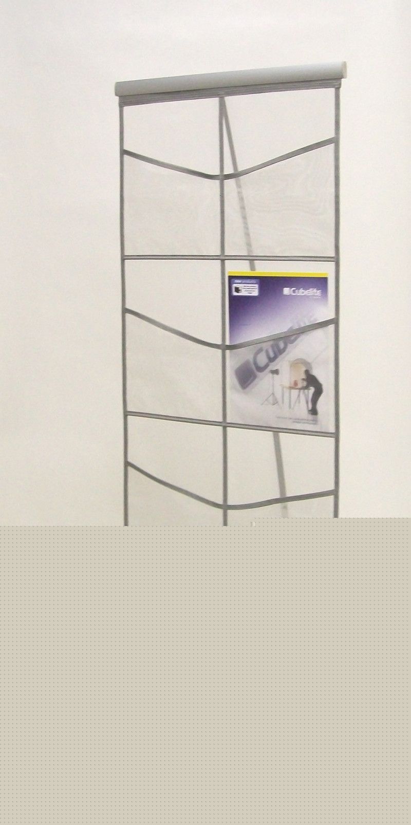 8-pocket gray/grey mesh literature brochure stand rack