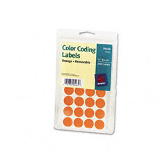 Avery removable round labels- orange(3/4