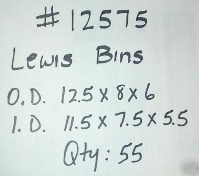 Lewis esd stacking tote bins 12.5 l x 8 w x 6 h qty 55