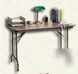 New walnut melamine top folding table-18X48