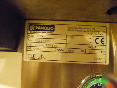 Rancilio model 527 espresso machine with accesories