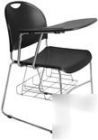 Tablet arm classroom chairs plastic, metal, fabric seat