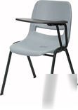 Tablet arm classroom chairs plastic, metal, fabric seat