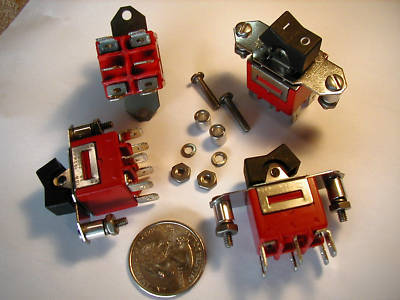 Rocker switches ~ 4 pack ~ dpdt ~ on-on ~ on-off