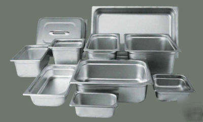 1 dz stainless steel steam table pans 1/3 size 4